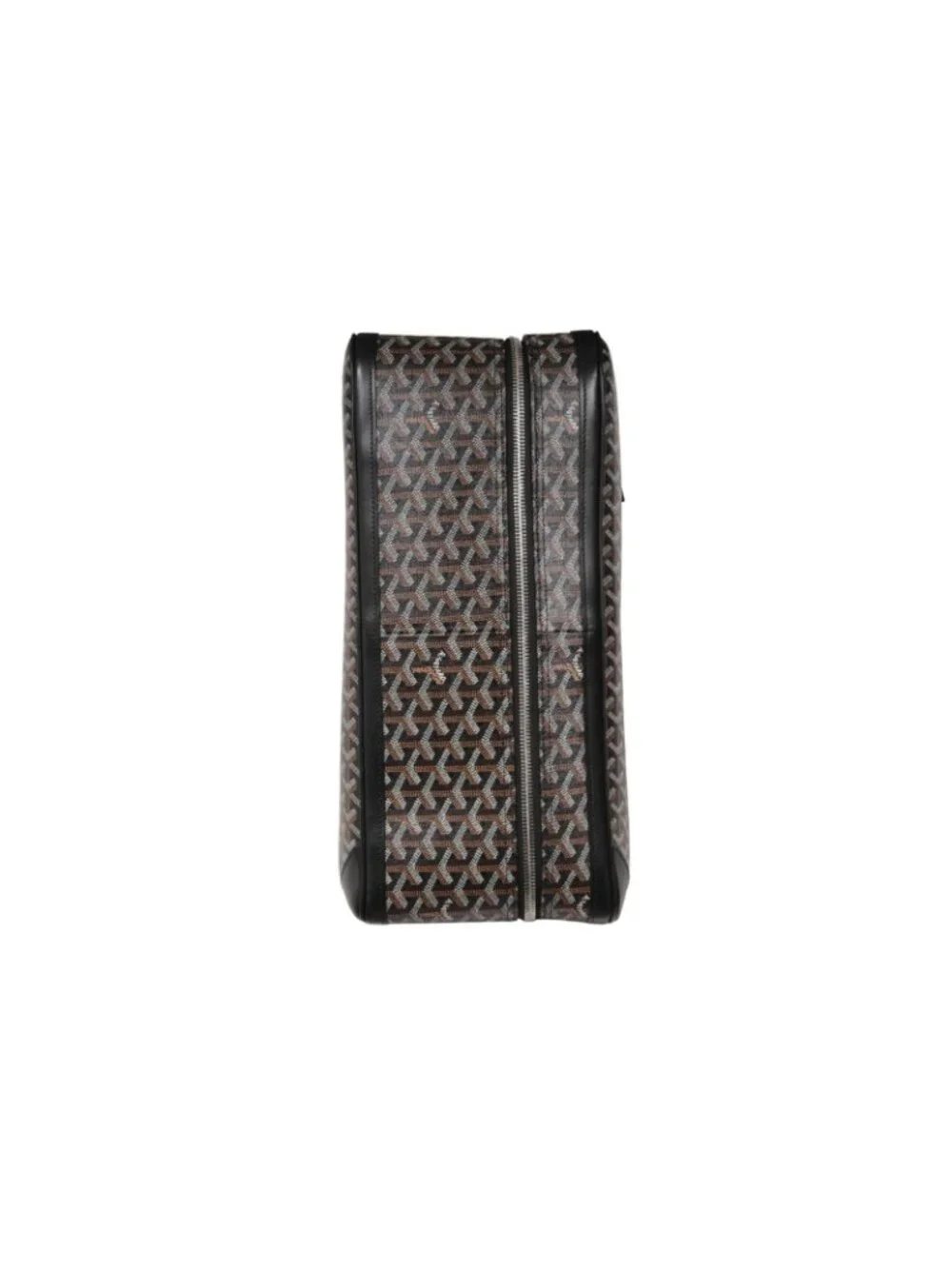 Goyard Black Goyardine Canvas Leather Majordome 60 Travel Trunk Luggage Bag